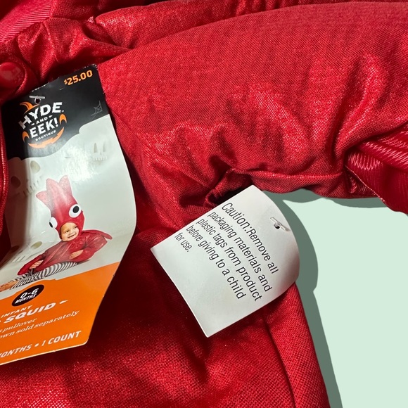 NWT Infant Red Squid Halloween Costume Target Hyde And Eek Size 0-6 Months - Picture 9 of 11